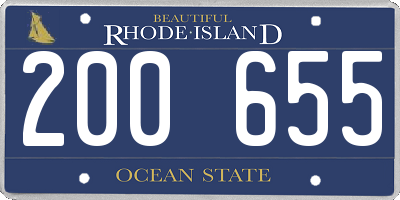 RI license plate 200655