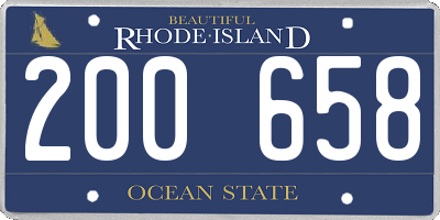 RI license plate 200658