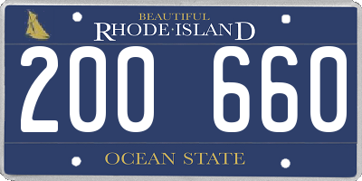 RI license plate 200660
