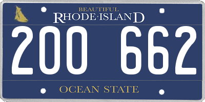RI license plate 200662