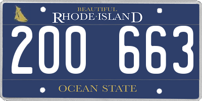 RI license plate 200663