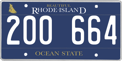 RI license plate 200664