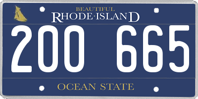 RI license plate 200665