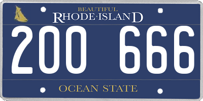 RI license plate 200666