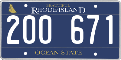RI license plate 200671