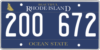 RI license plate 200672