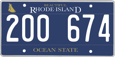 RI license plate 200674