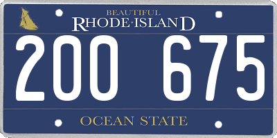 RI license plate 200675