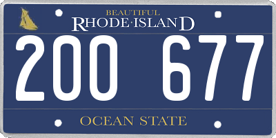 RI license plate 200677
