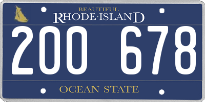 RI license plate 200678