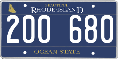 RI license plate 200680