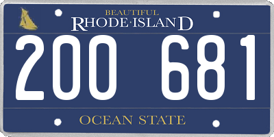 RI license plate 200681