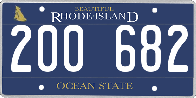 RI license plate 200682