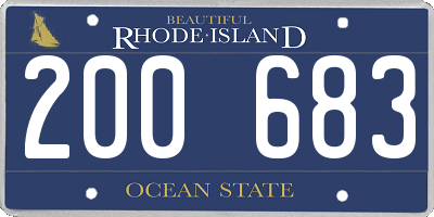 RI license plate 200683