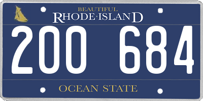 RI license plate 200684