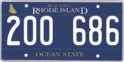 RI license plate 200686