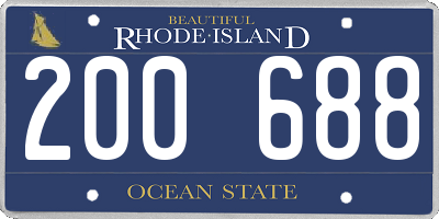 RI license plate 200688