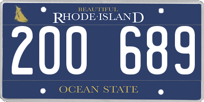 RI license plate 200689