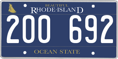 RI license plate 200692