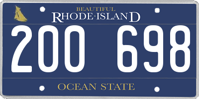 RI license plate 200698