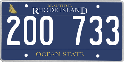 RI license plate 200733