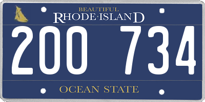 RI license plate 200734