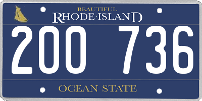 RI license plate 200736
