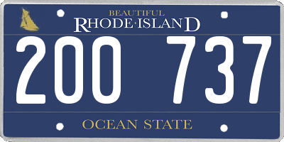 RI license plate 200737