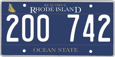 RI license plate 200742
