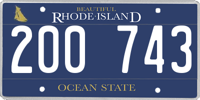 RI license plate 200743