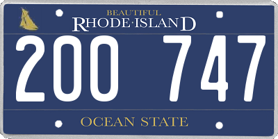 RI license plate 200747