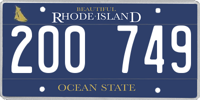 RI license plate 200749