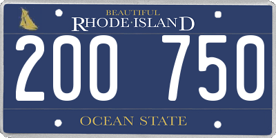 RI license plate 200750