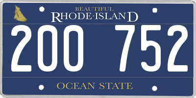 RI license plate 200752