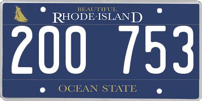RI license plate 200753