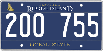 RI license plate 200755