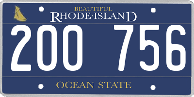 RI license plate 200756