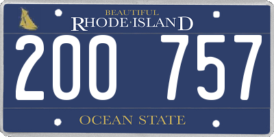 RI license plate 200757