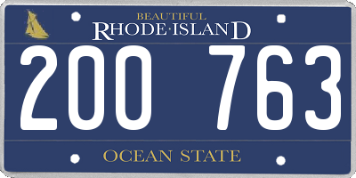 RI license plate 200763