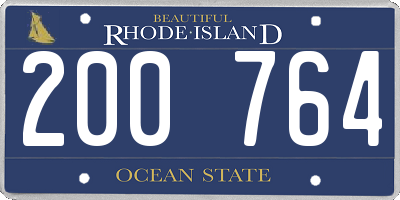 RI license plate 200764