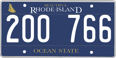 RI license plate 200766