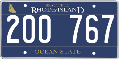 RI license plate 200767
