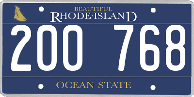 RI license plate 200768