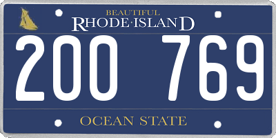 RI license plate 200769