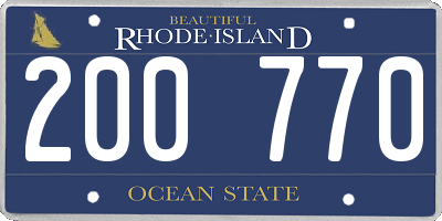RI license plate 200770