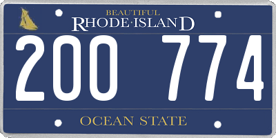 RI license plate 200774