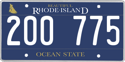 RI license plate 200775