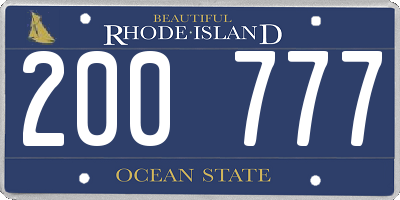 RI license plate 200777