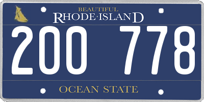 RI license plate 200778