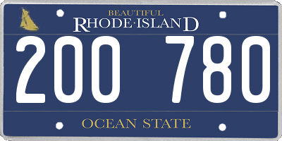 RI license plate 200780